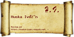 Huska Iván névjegykártya